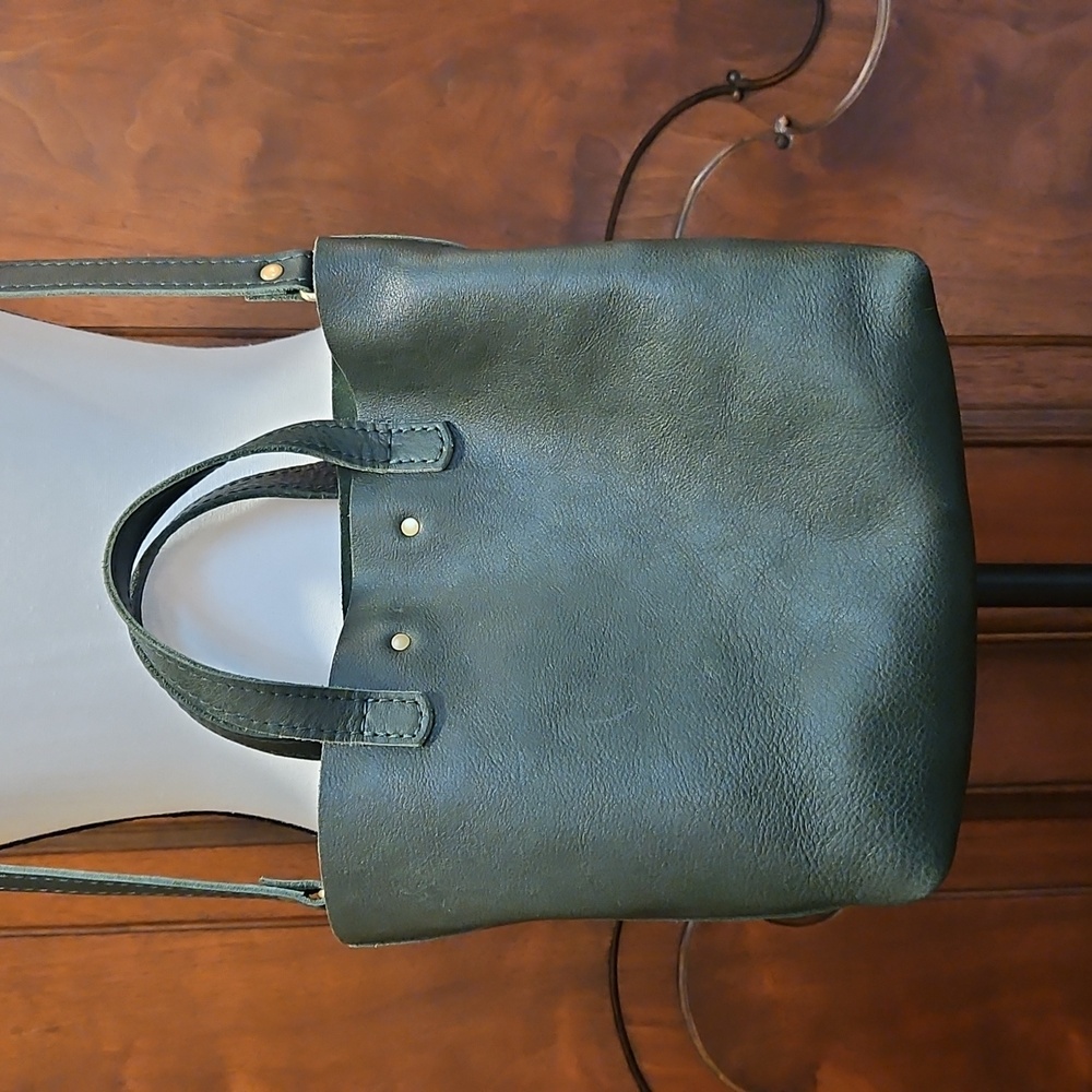 Portland Leather Goods Purse PLG OG Forest Green Mini Snap Crossbody Or Handheld - Picture 4 of 13